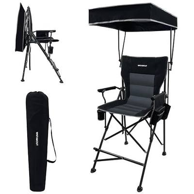 27" Tall Folding Director Chair Oversized with Canopy Shade for Adults Heavy Duty Camping Chair Portable with Footrest & Carry Bag Supports 300 lbs