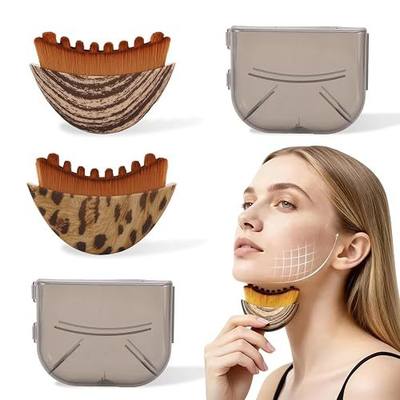 Lymphatic Contour Brush for Face, Face Sculpting Tool for Lymphatic Drainage-4 Pack