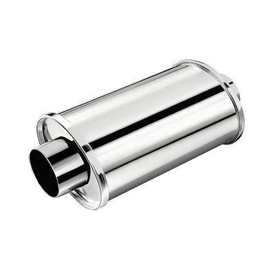 3" Ultra Quiet Resonator Muffler - 304 Stainless Steel, 3" Inlet/3" Outlet, 13.8" Overall Length