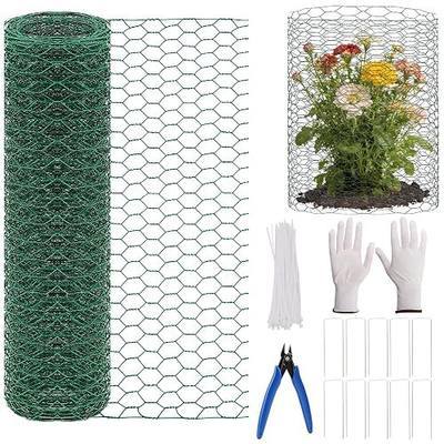 Chicken Wire Fencing, Plant Protectors from Animals DIY Kit with Accessories, 15.7x197 Inch Flexible Floral Chicken Wire for Garden & Floral Arrangements