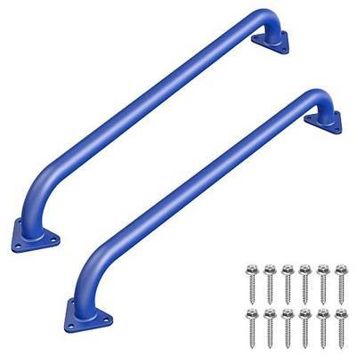 SELEWARE 30" Blue Metal Playground Handles Playset Grab Bars Ladder Handle | 500LB 2Pcs Heavy Duty Steel Kids Playground Handles for Indoor/Outdoor Ladder Handrail Swing Set Treehouse Rock Climbing Wall