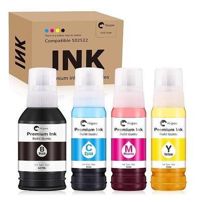 Hiipoo Compatible 502 T502 Refill Ink Bottles Replacement for ET-2750 ET2760 ET-2850 ET-2800 ET-3750 ET-3850 ET-3760 ET-4850 ET-2803 ET-4800 ET-3700 ET-15000 Printer