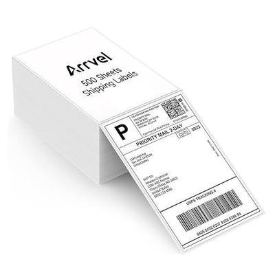 Thermal Shipping Labels 4x6, 500 Sheets Fanfold Direct Thermal Labels, Perforated & Strong Adhesive Mailing Labels Compatible with Rollo, MUNBYN, Nelko, Zebra Printer (Commercial Grade)