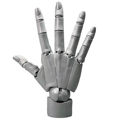Flexible Right Hand Model, Moveable Artists Manikin Hand Figure for Home Office Desk Decoration, Display, Sketching, Drawing, Painting (Grey)