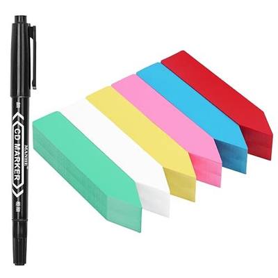KINGLAKE Plant Labels 4 Inch - 300 Pcs Plastic Plant Tags Nursery Garden Labels Plants Markers for Outdoor Garden Waterproof Multicolored Plants Name Tags for Seedlings with Permanent Marking Pen