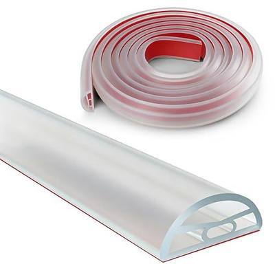 Self-Adhesive Silicone Shower Water Dam Stopper, Transparent, 118inch | Collapsible Splash Guard, Wet Dry Separation, Walk-in Shower Edge Seal Strip, Multi-Use Water Barrier