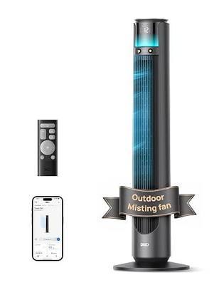 DREO TurboCool Outdoor Misting Fan 711AS, 33 ft/s High Velocity, 20dB Quiet | 12 Speeds, 4 Modes, 150° Customizable Oscillating, Smart Standing Fan for Bedroom, DC Motor, IPX4-rated Weather Resistant