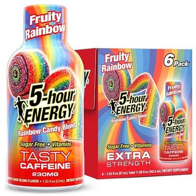 5-hour ENERGY FRUITY RAINBOW Flavor, 6 Count, 1.93 Fl Oz Energy Shot, Extra Strength, Amino Acids, B Vitamins, Sugar Free and Zero Calories