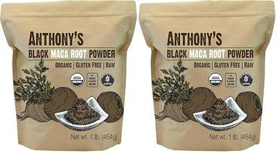 Anthony's Organic Black Maca Powder, 1 lb, Raw, Gluten Free & Non GMO (Pack of 2)