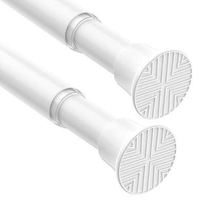 Spring Tension Curtain Rod for Window,White 31-76" 2 Pack Shower Rod | No Drilling Installation,6.6lbs Max Load,7/8inch Spring Rod Diameter, Adjustable for Doorway, Closet, Kitchen,Bathroom