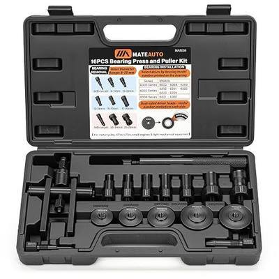 16-Piece Blind Bearing Puller & Bearing Press Kit | Bearing Remover & Installer Set, Seal Driver, 5 Bearing Adapters, Expandable Collet 8-29mm, For Bicycle & Motorcycle