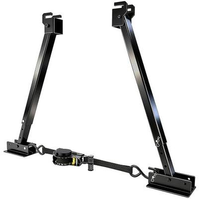 Heavy-Duty RV I-Beam Stabilizer with Ratchet Tension | 17" to 35" Adjustable Anti-Wobble Jack for Travel Trailers, 5th Wheels & Motorhomes – Enhanced Lateral Support(Black)