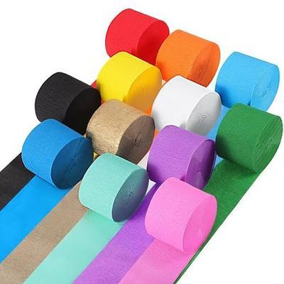 Crepe Paper Streamers 12 Rolls 984ft, 1.77 in x 82 ft, Rainbow Colors | Lightweight Paper, 12 Assorted Colors, Easy to Hang for Birthdays, Weddings, Baby Showers and DIY Crafts