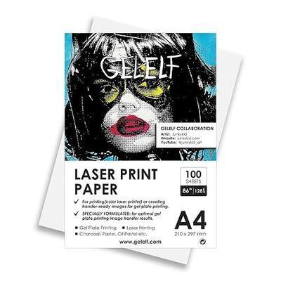 A4 Laser Print Paper 100 Sheets (128g) for DIY Printing or Creating Transfer-Ready Images for Gel Plate making Arts, Monoprinting, Block Printing-Artist Paper