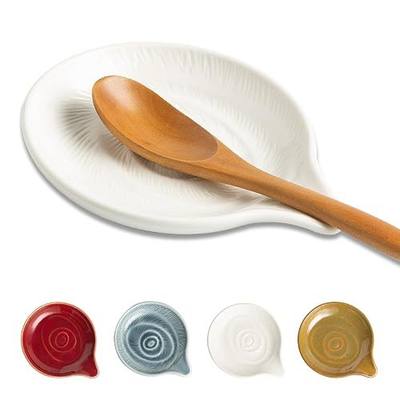BEUNAIZER Ceramic Spoon Rest, 5.3 in Spiral Glaze for Stove Top and Counter | Holds spoons, ladles, spatulas and coffee spoons during cooking, serving or coffee prep.