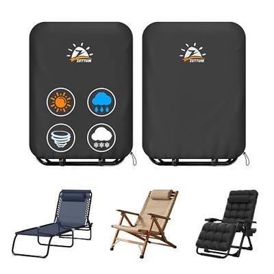 Zettum Zero Gravity Chair Cover 2 Pack - 600D Outdoor Folding Patio Chair Covers Heavy Duty & Waterproof, Premium Gravity Chair Cover with Adjustable Cord and Snap Buckles (28" W x 13" D x 44" H)