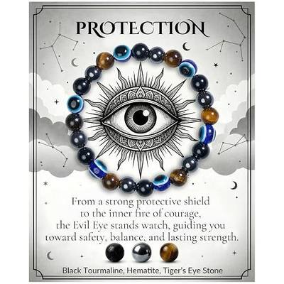 Bivei Protection Crystal Healing Bracelet | 8MM Strength Bracelet Spiritual Stretch Beaded Jewelry for Women Men Gift