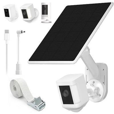 Solar Panel and 2-in-1 Wall Mount for Ring Camera,6W Solar Charger and 360° Outdoor Security Camera Mount for Ring Spotlight & Stick Up Outdoor Cam Plus/Pro Battery,USB-C to Barrel Plug,Weatherproof