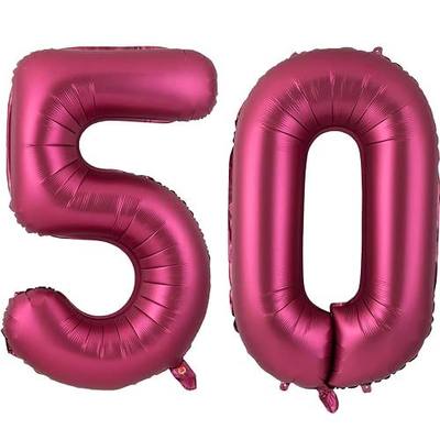 Wine Red Number Balloon 50,40 Inch Burgundy Number 50 Balloons, Burgundy Large Foil Number 50 Balloons, Birthday Wedding Anniversary Party Decoration
