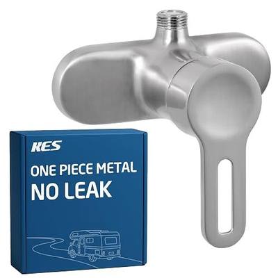 KES 4" All Metal RV Shower Faucet Single Lever with One-Piece Brass Body, Anti-Scald Camper Shower Faucet Valve Replacement with Pressure-Balance Valve for Travel Trailer, Motorhome, Brushed Nickel
