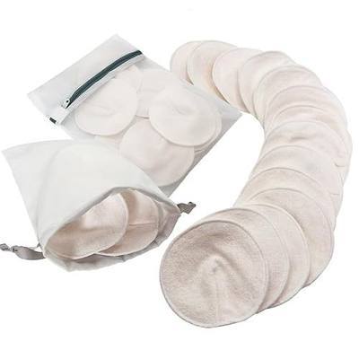 Reusable Nursing Pads 14 Pack Ultra Thin Invisible Washable Breast Pads for Breastfeeding, Leak-Proof Nipple Covers with Wash Bag&Storage Bag, Essentials for Nursing Moms