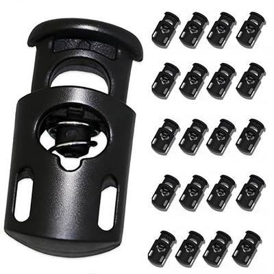 Hovesty 20 PCS Cord Locks for Drawstrings, Spring Rope Clips and Shoe Lace Locks, Paracord Toggle Stoppers for Clothing, Bags and Strings