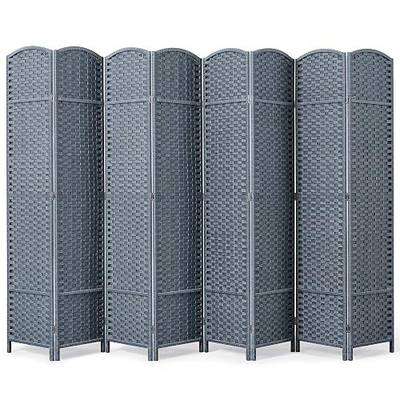 8-Panel Outdoor Privacy Screen, Folding Room Divider Made of Fade Resistant Polypropylene Yarn for Patio, Balcony & Garden, 67" H x 129" W