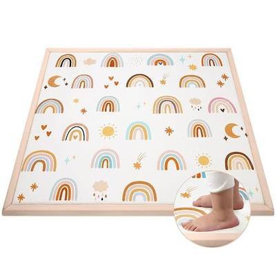 1.2" Thick Play Mat for Floor & Playpen 59"×71", Rainbow | High-Density Foam Mat · Soft Plush Carpet with Non-slip Bottom for Infant Toddler Baby Crawling Playing