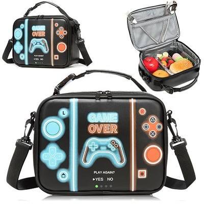 Game Console Kids Lunch Box,Insulated Boy Lunch Bag,Large Lunchbox for Teen | Portable Gamer Lunch Box with Adjustable Shoulder Straps,Reusable Waterproof Leakproof Boy Bag for School Picnic Office
