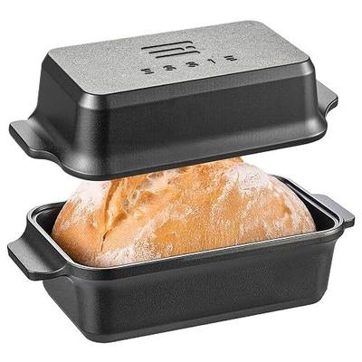 Cast Iron Duct Oven for Sourdough Bread baking, 9×5 Loaf Pan with Lid, Bread Pans for Homemade Bread, 2 in 1 Dutch Oven Pot with Lid, Pre-Seasoned (4.5 QT)