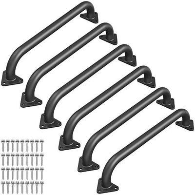 SELEWARE 6Pcs 17" Black Monkey Bars Indoor, Metal Playground Safety Handles | 500LB Heavy Duty Fully Welded Steel Kids Grab Bars for Indoor/Outdoor Playset Treehouse Climbing Frame Wall ladder Backyard