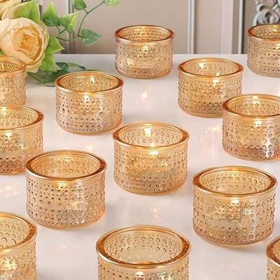 NITIME 30Pcs Gold Tealight Candle Holders, Votive Candle Holder for Wedding Decorations, Gold Glass Candle Holder forTable Centerpiece, Home and Party Decor