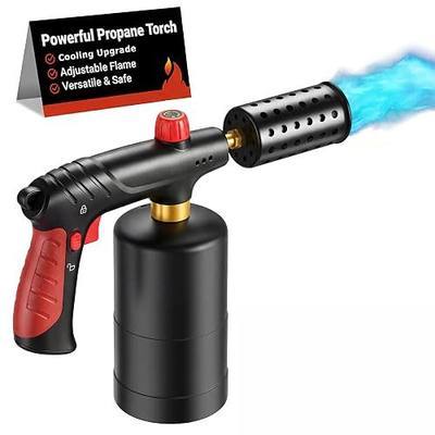 Propane Torch, flame thrower gun, Kitchen Cooking Torch, Sous Vide, Adjustable Wood Torch Burner for Searing Steak, BBQ, Welding(Propane Tank Not Included) (Peach Wood)