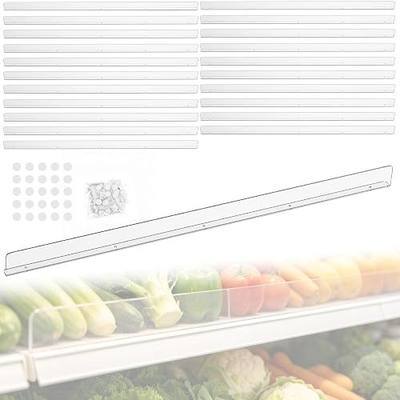Nalwort 22 Pcs Retail Gondola Shelving Front Fence, Clear PET Shelf Fence with 1/4" Holes and Screws, Front Lips Barrier for Retail Store Display Rack, 3" H x 48" L