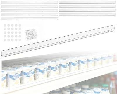 Nalwort 10 Pcs Retail Gondola Shelving Front Fence, Clear PET Shelf Fence with 1/4" Holes and Screws, Front Lips Barrier for Retail Store Display Rack, 1.5" H x 48" L