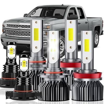 Upgraded Light Bulbs Kit Compatible For Chevrolet Silverado 1500 2500HD 3500HD 2007-2015, 6500K White Plug-and-Play Super Bright Lights Bulbs - 6Pack