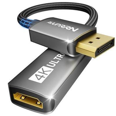 4K@60Hz Display Port to HDMI Adapter, Unidirectional DP 1.2 to to HDMI 2.0 | Active DisplayPort (Source) to HDMI (Display) Male to Female Converter, 1440P/2K@120Hz for NVIDIA, AMD,Desktop,Gaming Monitor