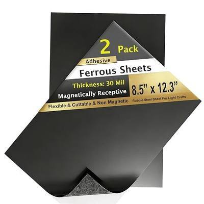 2 Pack, Adhesive Metal Sheets-8.5” x 12.3”, Ferrous Sheet for Magnets Receptive, 30 Mil Thin Flexible Rubber Steel Mat for Crafts, Magnetic Miniatures Organization – Fits Standard US Really Useful Box