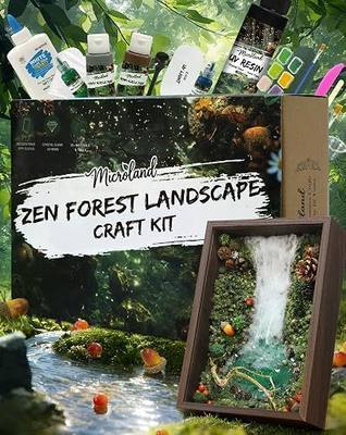 Microland Calming Craft Kits for Adults DIY Zen Forest Landscape Resin Craft Kit Fun Creative Crafting Set for Teens Women Relaxing Adult Activities on Ladies Night Crafty Artist Gift for Mom Birthday