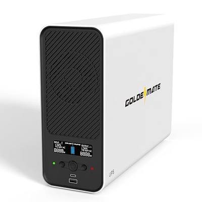 GOLDENMATE 1500VA/1000W Lithium UPS Battery Backup & Surge Protector, White | Pure Sine Wave, 8 Outlets & 2 USB Ports, LCD Display, 230Wh LiFePO4 Battery Backup for PC/NAS/Home Offices