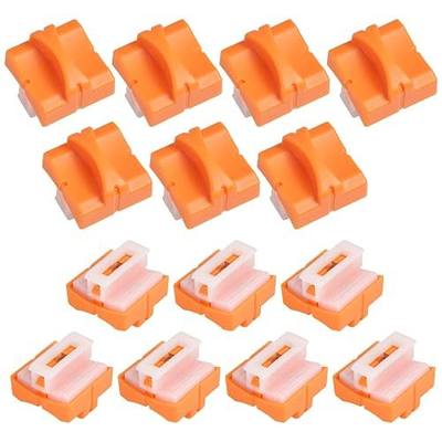 14pcs Paper Cutter Replacement Blades Compatible with Firbon, Cutting Scrapbook Easy Cut Blade Replacement with Security Safeguard Design for A4 Paper Trimmer(Orange)
