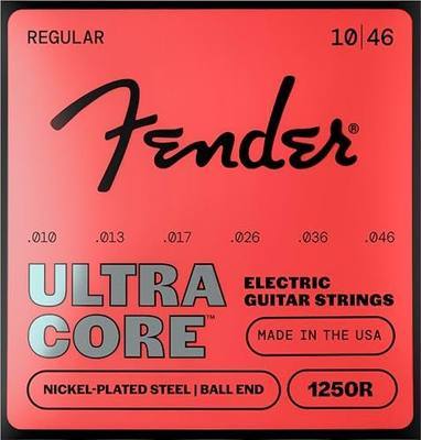 1250 Ultracore Guitar Strings, Nickel Plated Steel, Ball End, 1250R Gauges .010-.046, (6)