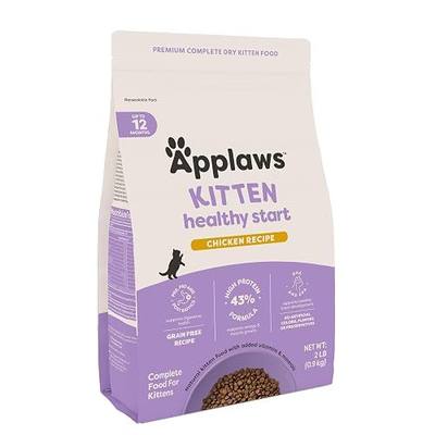 Applaws Kitten Healthy Start Chicken Grain Free Dry Food 2 lb Bag | High Quality Protein, Complete & Balanced, DHA & EPA for Brain Development, Added Vitamins & Minerals for Growth, No Fillers