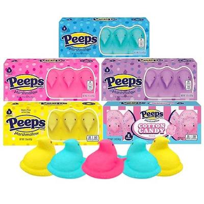 Peeps Marshmallow Chicks Variety Pack – 5 Count Sleeves Classic and Cotton Candy Flavors, Easter Basket Stuffers