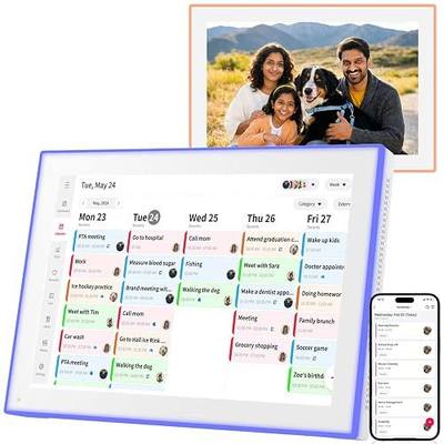 DXMART 10.1" Digital Calendar & Chore Chart, LED Reminder Light, Smart Touchscreen Interactive Display for Family Schedules, Digital Photo Frame Functon, Wall & Desk Mountable, Great for Organizing Your 2026 Calendar