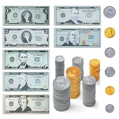 260-Piece Educational Play Set for Kids – Develop Early Math Skills with Realistic Pretend Bills, Education Develop Early Math Skills, Birthday Gift Preschool Games for Ages 3+ (260 piece-1)