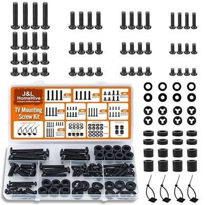 TV Mount Screws Kit 94PCS - M4 M5 M6 M8 Screws Assortment with Spacers and Zip Ties, Universal TV Mounting Hardware Kit for 32-80 Inch TVs and Monitors