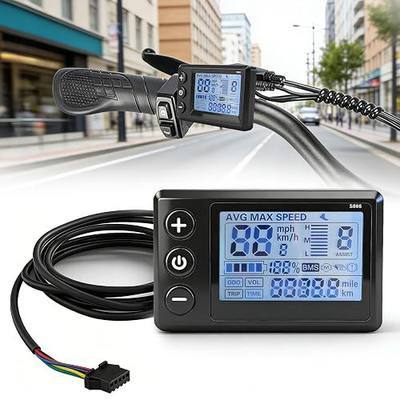 Electric LCD Display Meter for Ridstar Q20, S866 LCD Display Meter, Speedometer and Odometer for Ridstar Q20/Scooter/YVY, Electric Scooter Control Panel with Plug for 22.2mm/0.9in Handlebars