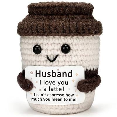 Jettryran Fathers Day Birthday Gifts for Husband from Wife to My Husband Birthday Gift Handmade Croche Coffee for Men Wedding for Him Essentials I Love You Gift for Him Men Fiance