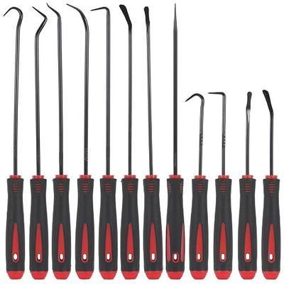 12PCS Pick and Hook Tools Set, Long and Mini Automotive Pick Set, O-Ring Oil Seal & Gasket Removal with Non-Slip Grip, Pick Tool Set for Car Repair, Mechanical and DIY